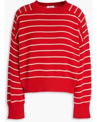 Brunello Cucinelli - Sequin-embellished Striped Cotton Sweater - Lyst