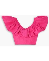Aje. - Florence Ruffled Crop Top - Lyst