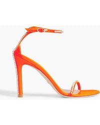 Stuart Weitzman - Crystal-embellished Pvc Sandals - Lyst