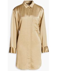 By Malene Birger - Olisse Crinkled Satin-crepe Mini Shirt Dress - Lyst