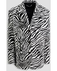 Alessandra Rich - Zebra-Print Cotton Blazer - Lyst