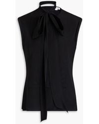 Victoria Beckham - Pintucked Silk Crepe De Chine Top - Lyst