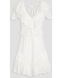 IRO - Cotton Crochet-lace And Crepon Mini Dress - Lyst
