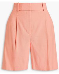 Veronica Beard - Noemi Pleated Linen-Blend Shorts - Lyst