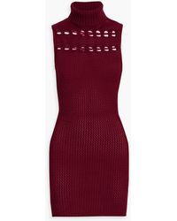The Elder Statesman - Open-Knit Cashmere Turtleneck Mini Dress - Lyst