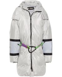 Ienki Ienki Fireman Color-block Quilted Shell Down Hooded Coat Silver - Metallic