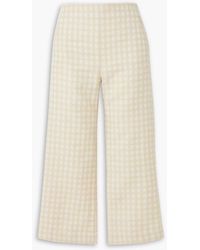 Lisa Marie Fernandez - Cropped Checked Cotton-blend Bouclé-jacquard Straight-leg Pants - Lyst