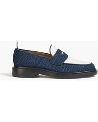 Thom Browne - Tweed And Leather Penny Loafers - Lyst