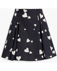 Marni - Pleated Printed Cotton Mini Skirt - Lyst