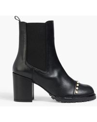 Stuart Weitzman - All Pearls Embellished Leather Chelsea Boots - Lyst
