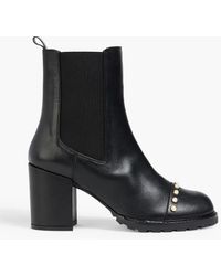 Stuart Weitzman - All Pearls Embellished Leather Chelsea Boots - Lyst