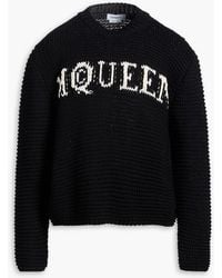 McQueen - Intarsia Cotton Sweater - Lyst