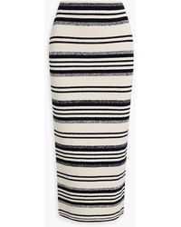 Jonathan Simkhai - Teagan Striped Ribbed-Knit Midi Pencil Skirt - Lyst