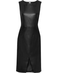 Iris & Ink Toril Split-front Leather Dress Black