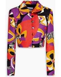 Moschino - Printed Cotton-blend Jacket - Lyst