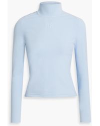 T By Alexander Wang - Appliquéd Stretch-knit Turtleneck Top - Lyst