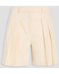 Theory - Pleated Linen-blend Shorts - Lyst
