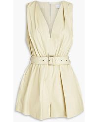 IRO - Garissa Belted Leather Playsuit - Lyst