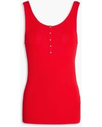 Sandro - Ribbed Cotton-Blend Tank - Lyst