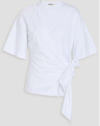 Jonathan Simkhai - Cutout Cotton-blend Jersey T-shirt - Lyst