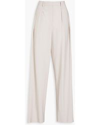 Theory - Pleated Wool-blend Wide-leg Pants - Lyst