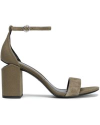 Alexander Wang Abby Suede And Canvas Sandals Army Green