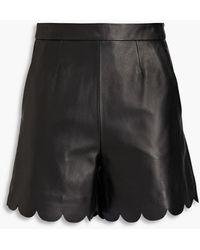 RED Valentino - Scalloped Leather Shorts - Lyst