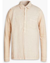120% Lino - Jersey-paneled Linen Shirt - Lyst