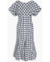 Carolina Herrera - Pleated Cotton And Wool-blend Tweed Midi Dress - Lyst
