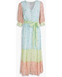 Ghost - Daisy Paneled Belted Printed Crepon Midi Dress - Lyst