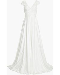 THEIA Velvet Melody Beaded Floral Gown 