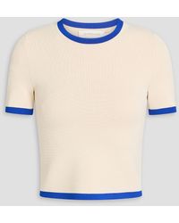 Zimmermann - Two-tone Stretch-knit T-shirt - Lyst