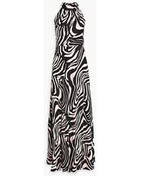 Diane von Furstenberg - Trista Zebra-print Jacquard Maxi Dress - Lyst