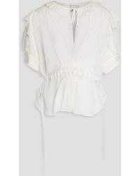 Isabel Marant - Annaelle Ruffled Silk-Georgette Top - Lyst