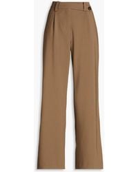 Maje - Pleated Twill Wide-leg Pants - Lyst