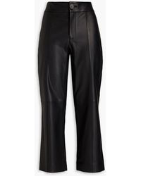 Vince - Cropped Leather Kick-flare Pants - Lyst