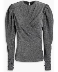 Isabel Marant - Gerafftes oberteil aus lamé mit wickeleffekt - Lyst