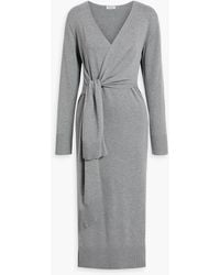 Jonathan Simkhai - Skyla Wrap-Effect Cotton And Cashmere-Blend Midi Dress - Lyst