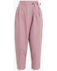 Joie - Wilmont Cropped Cotton And Linen-blend Tapered Pants - Lyst