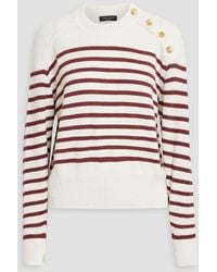 Rag & Bone - Brianne Button-detailed Striped Cotton And Cashmere-blend Sweater - Lyst