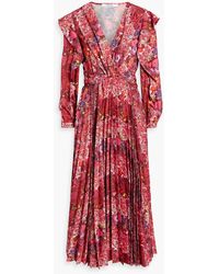 10 Crosby Derek Lam - Chrishelle Pleated Printed Crepe Midi Dress - Lyst