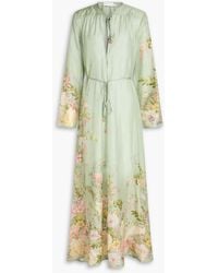 Zimmermann - Floral-print Silk Crepe De Chine Maxi Dress - Lyst