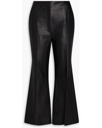 Khaite - Haley Cropped Leather Flared Pants - Lyst