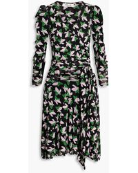 Diane von Furstenberg - Burton gerafftes minikleid aus mesh mit floralem print - Lyst