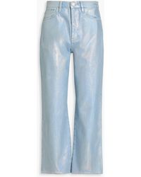 FRAME - Le Jane Crop Iridescent-effect High-rise Straight-leg Jeans - Lyst