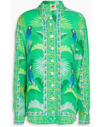 FARM Rio - Printed Satin-Twill Shirt - Lyst