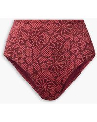 Ulla Johnson - Zahara hoch sitzendes bikini-höschen mit print - Lyst