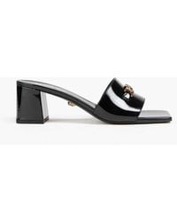 Versace - Medusa Embellished Patent-Leather Mules - Lyst