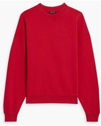 Anine Bing - Miles Embroidered Cotton-Fleece Sweatshirt - Lyst