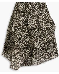 IRO - Roya Printed Plissé-silk Crepe De Chine Mini Skirt - Lyst